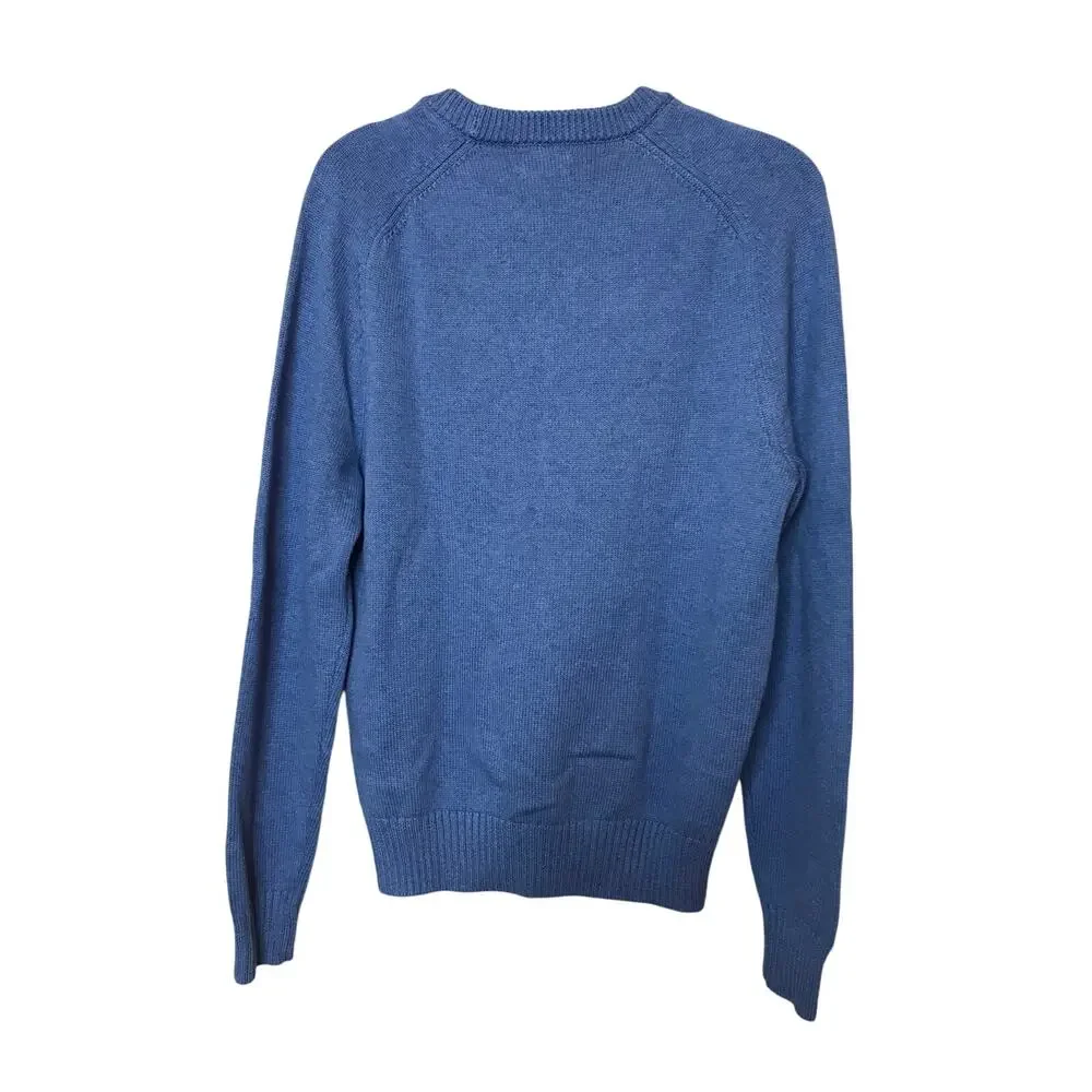 J. Crew Knit Crew Neck Sweater Womens S Blue Cotton